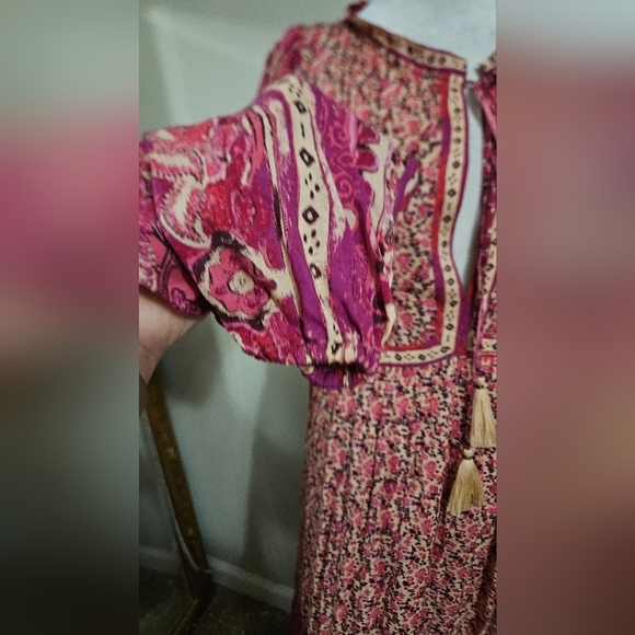 FREE PEOPLE Happy Feelings Midi/maxi Dress. Floral Pink/purple Multi. Size XS - Picture 13 of 16